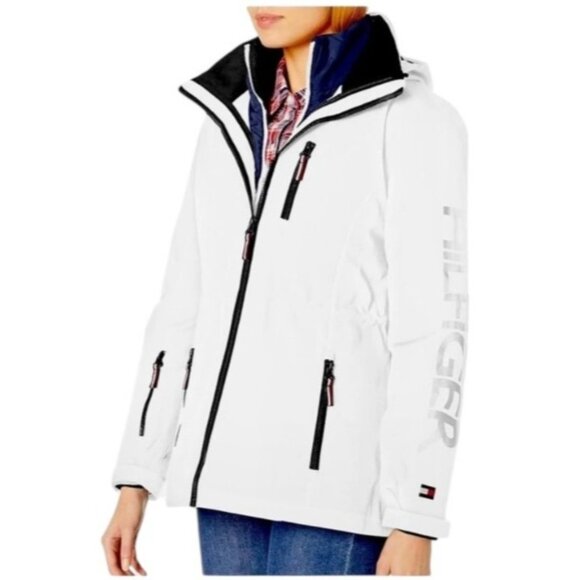Tommy Hilfiger Women's 3 in 1 All Weather System Hooded Jacket Medium - Picture 6 of 12
